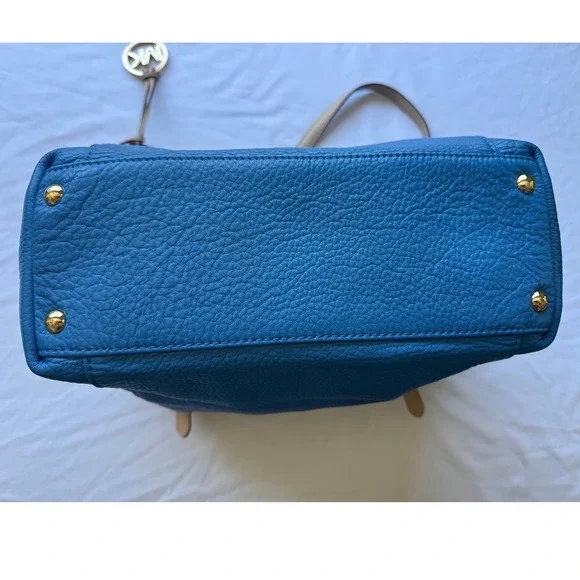 Michael Kors Handbag Jet Set East West Top Zip Leather Tote Purse Blue - Picture 7 of 7